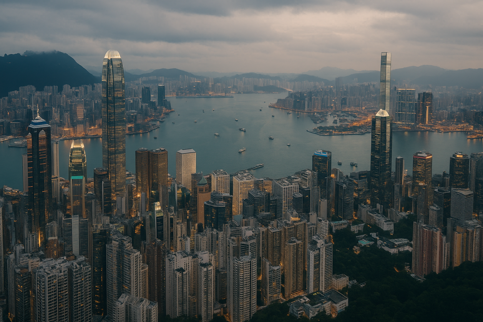 Virtual office Hong Kong skyline